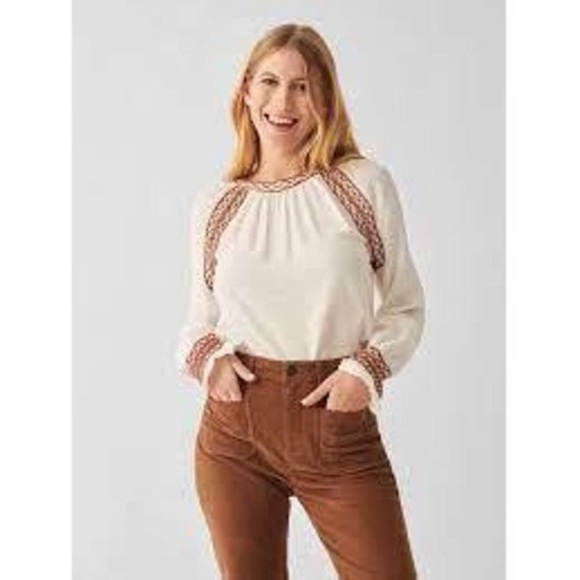 Faherty Embroidered Longsleeve Top XS NWT - Picture 7 of 9